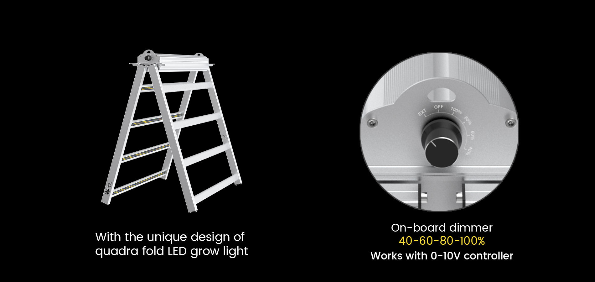 indoor grow tent kit, the venus led grow ligt can foldable up to 180°