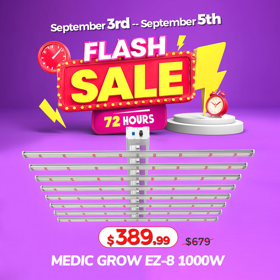 Medic Grow Ez-8 Smart Dimmable Full Spectrum 1000 Watt LED Grow Light for 5X5 Planting