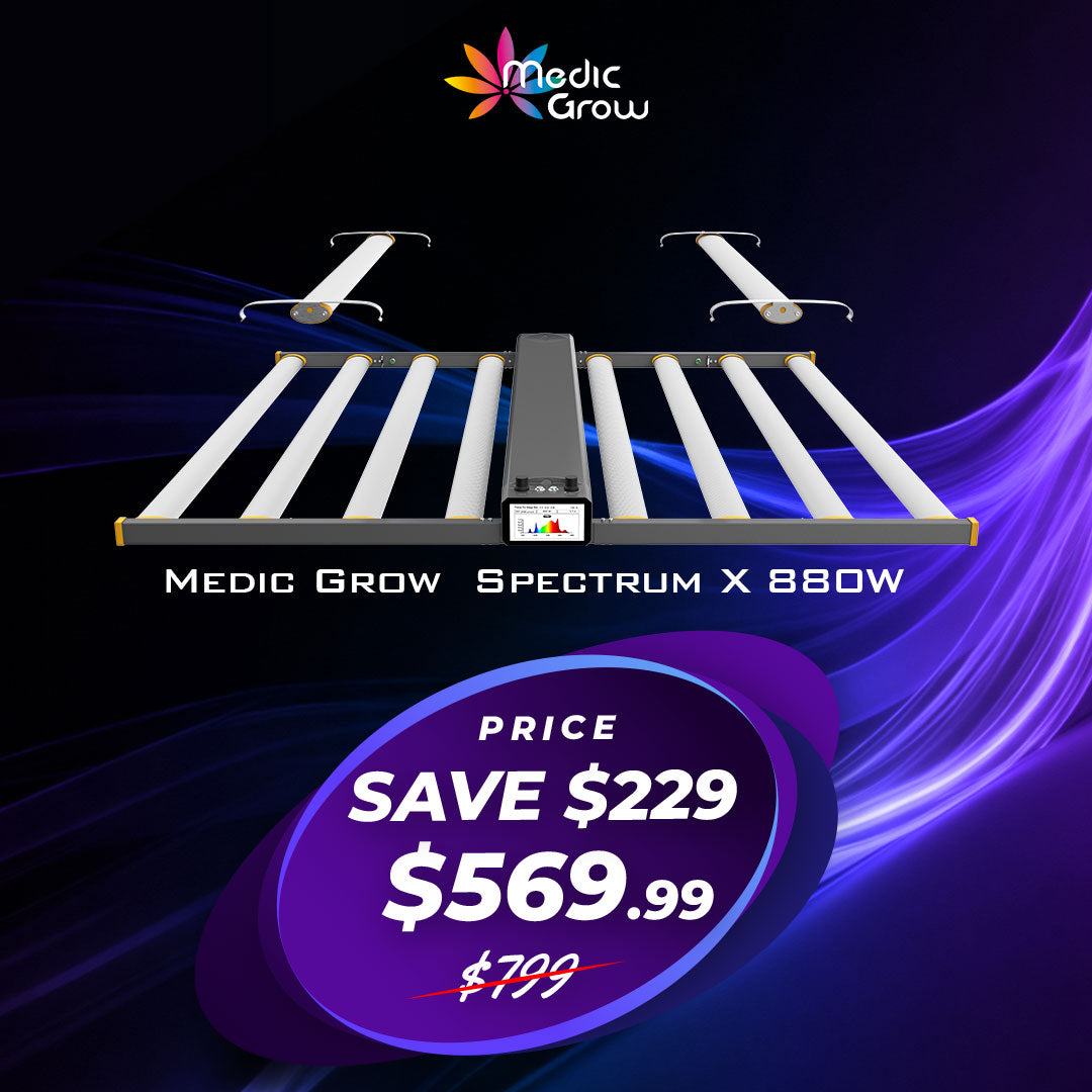 Đèn LED trồng cây thương mại Medic Grow Spectrum X 780-880W có thể điều chỉnh toàn phổ UV và IR cho diện tích 5X5FT