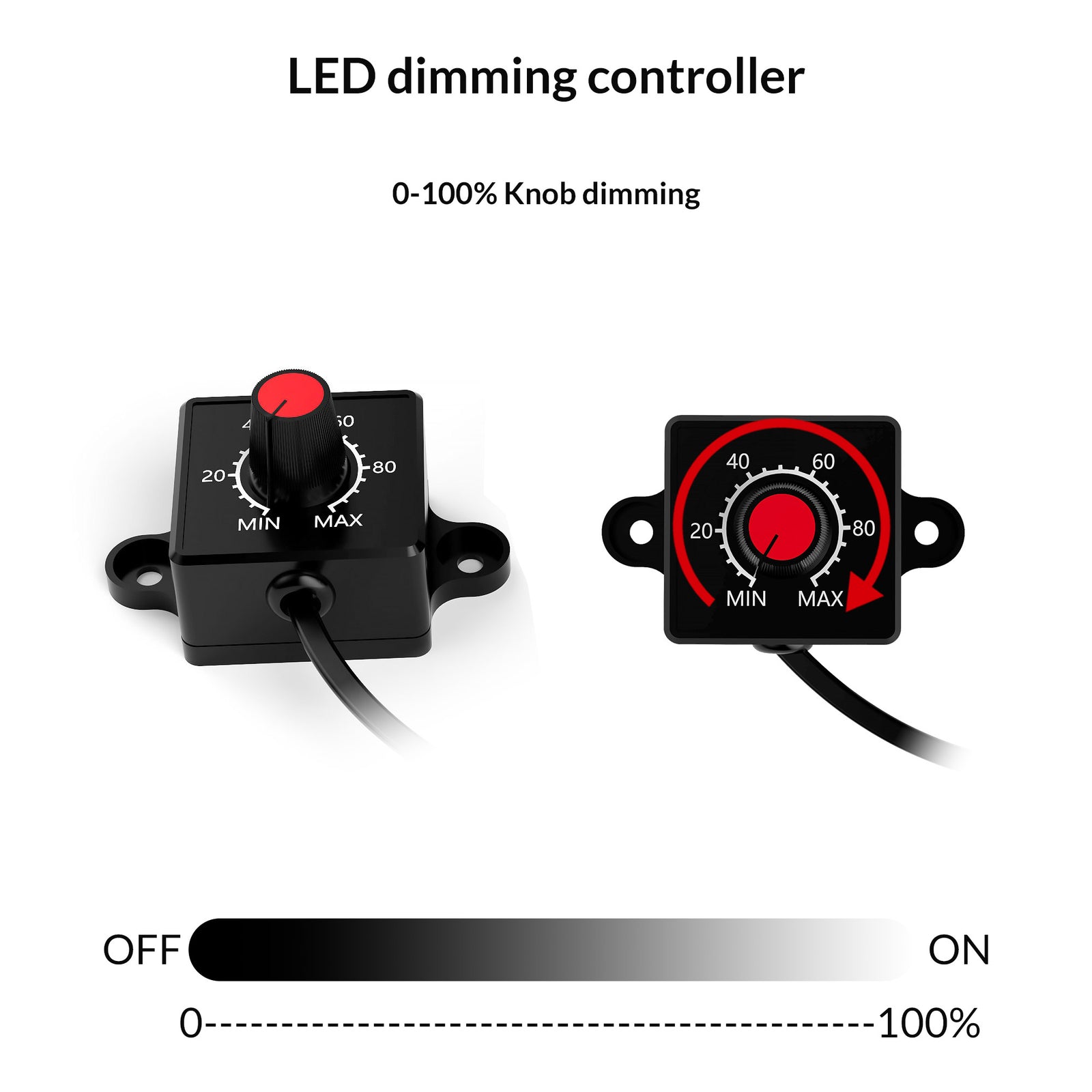 Medic Grow 0-10V LED Dimmer Knob Mini Controller for Fold-800,Fold-800U, Fold-1200, and Fold-1200U Series Dimmable LED Grow Lights