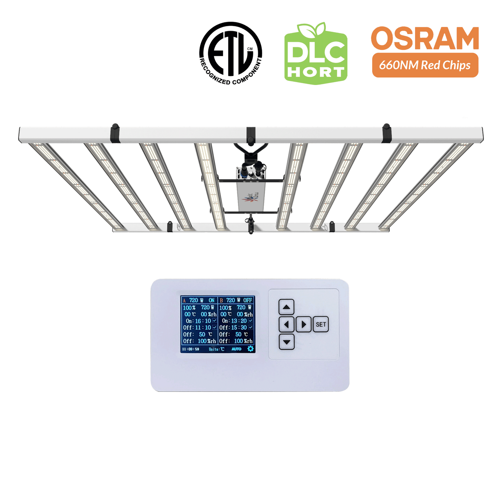 Medic Grow Fold-800 Plus Dimmable Full-Spectrum LED Grow Light 800w for 4x4 Planting ETL & DLC Certified