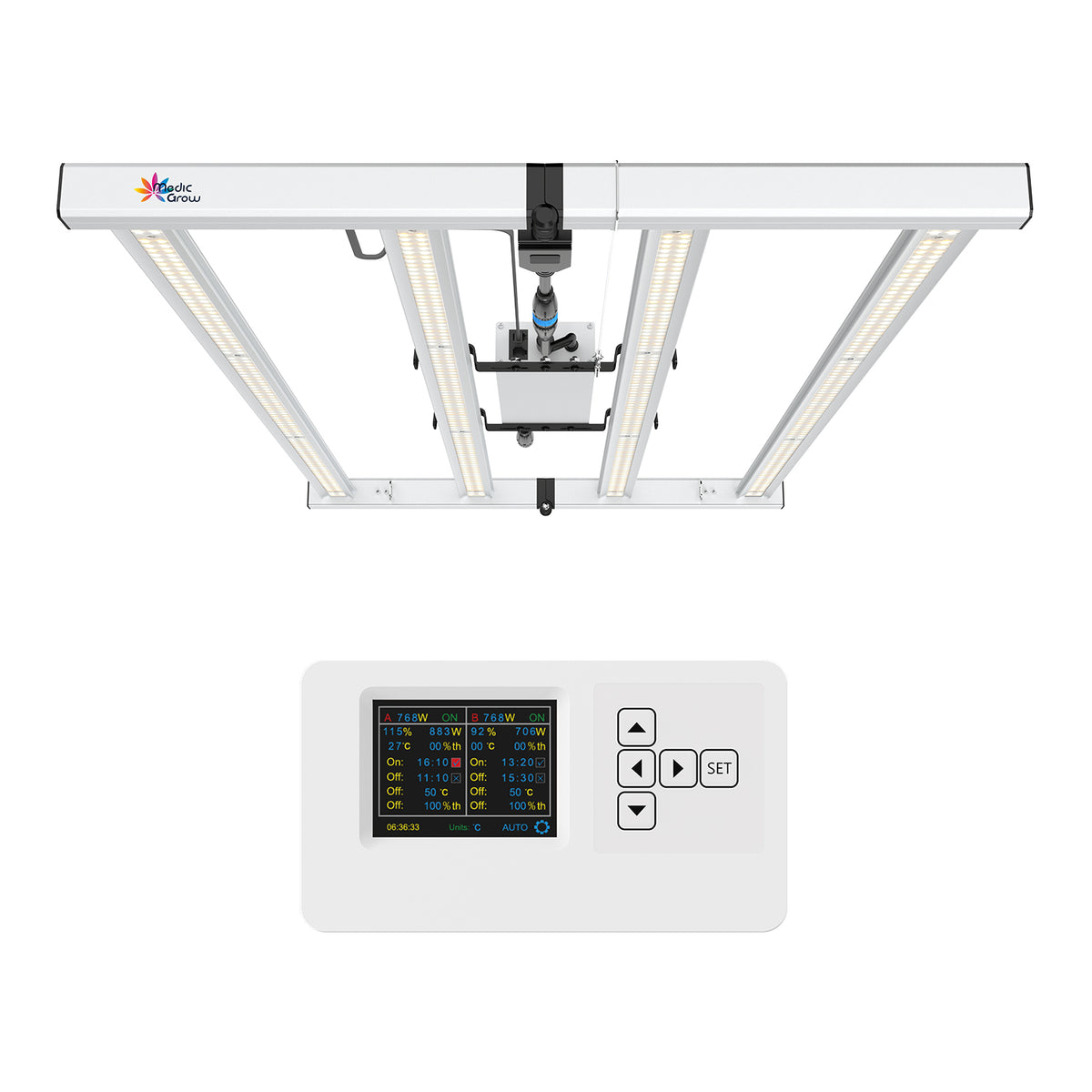 2026 New Medic Grow MLS-240 Full Spectrum 240W Cost-Effective WiFi & Bluetooth App-Controlled Dimmable LED Grow Light for Vegetative and Beginner: 2X4FT