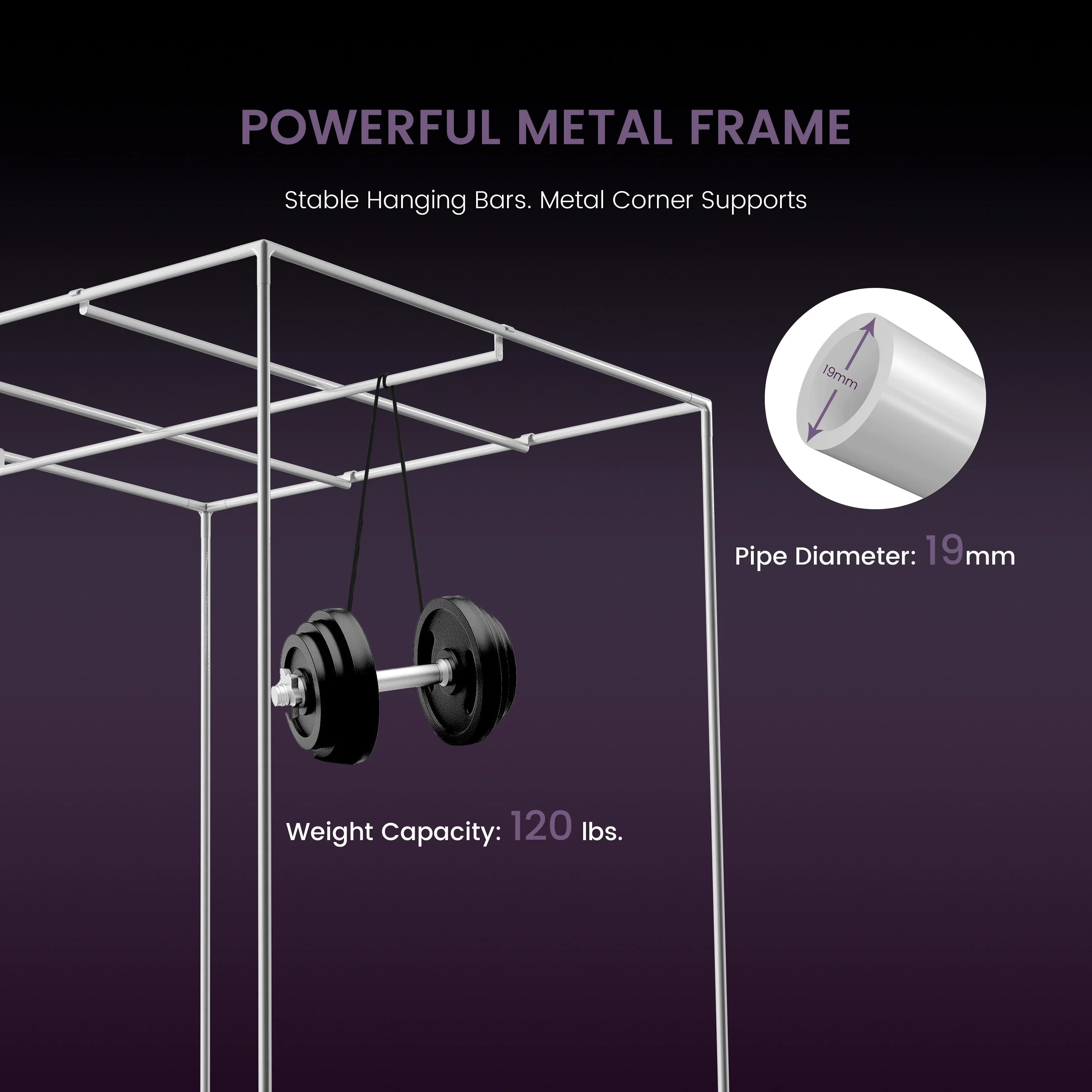 grow tent hanging bars ZP-C 120x60x150cm | 2x4 Grow Tent