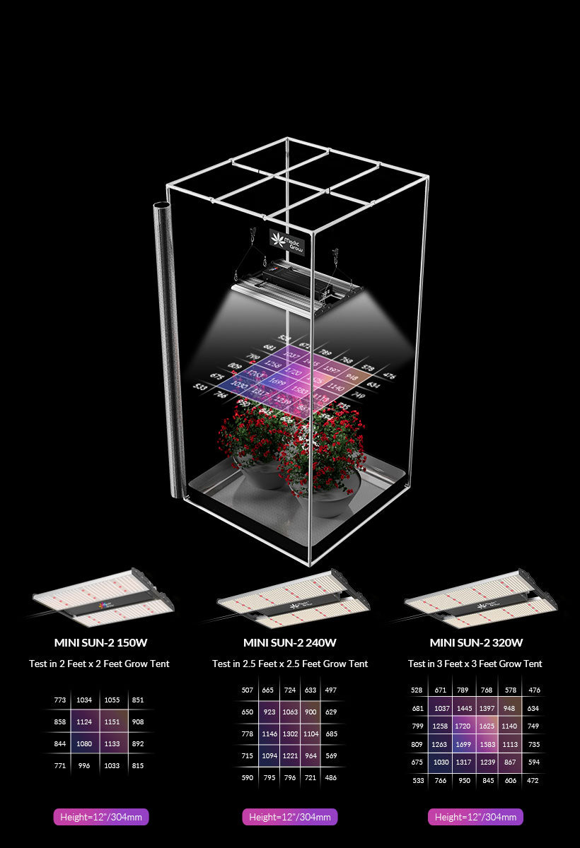 150W Grow Light -ppfd map