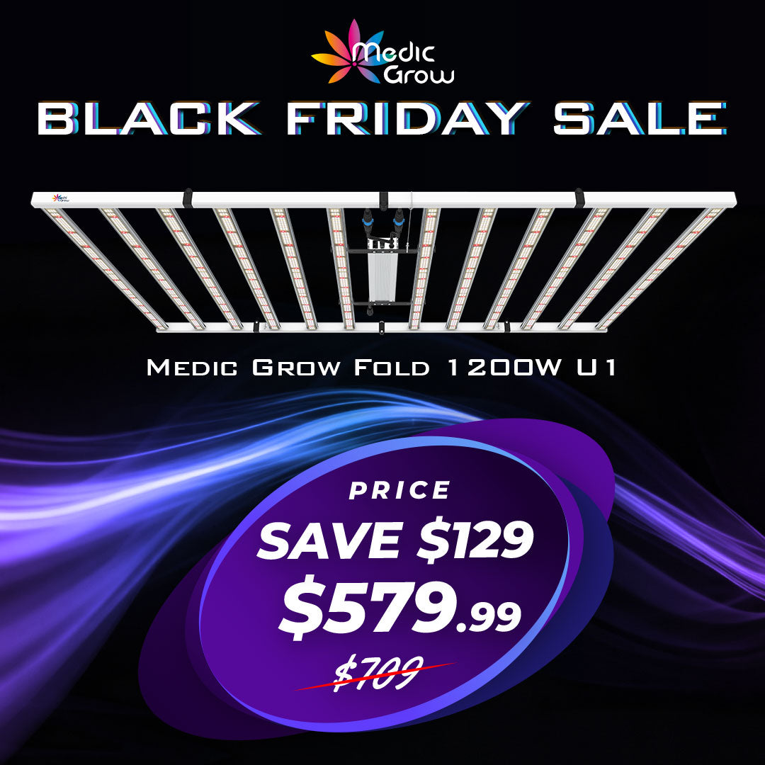 Medic Grow Fold 1200 瓦商用红蓝全光谱 LED 生长灯 ETL 和 DLC 认证