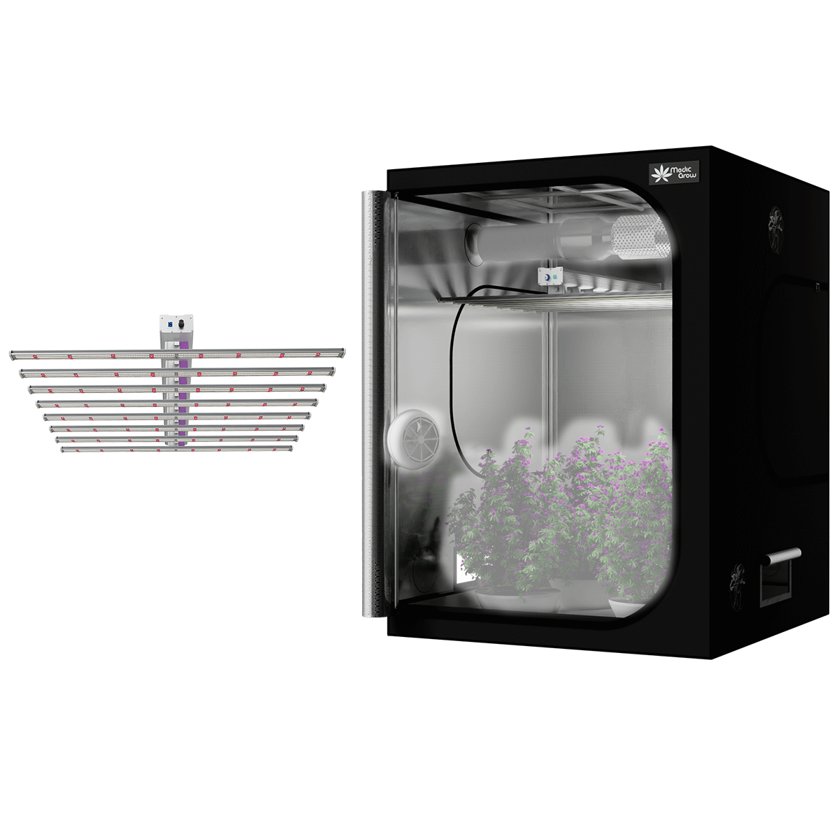 Medic Grow Ez-8 LED Grow Light & 5'X5' (60"x60"x80") Best Grow Tents Kits 1000 Watt Full Spectrum - Medic Grow US