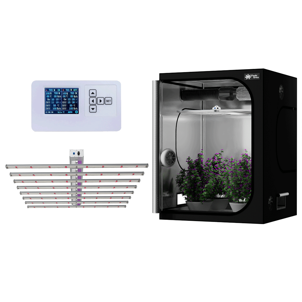 Medic Grow Ez-8 LED Grow Light & 5'X5' (60"x60"x80") Best Grow Tents Kits 1000 Watt Full Spectrum - Medic Grow US