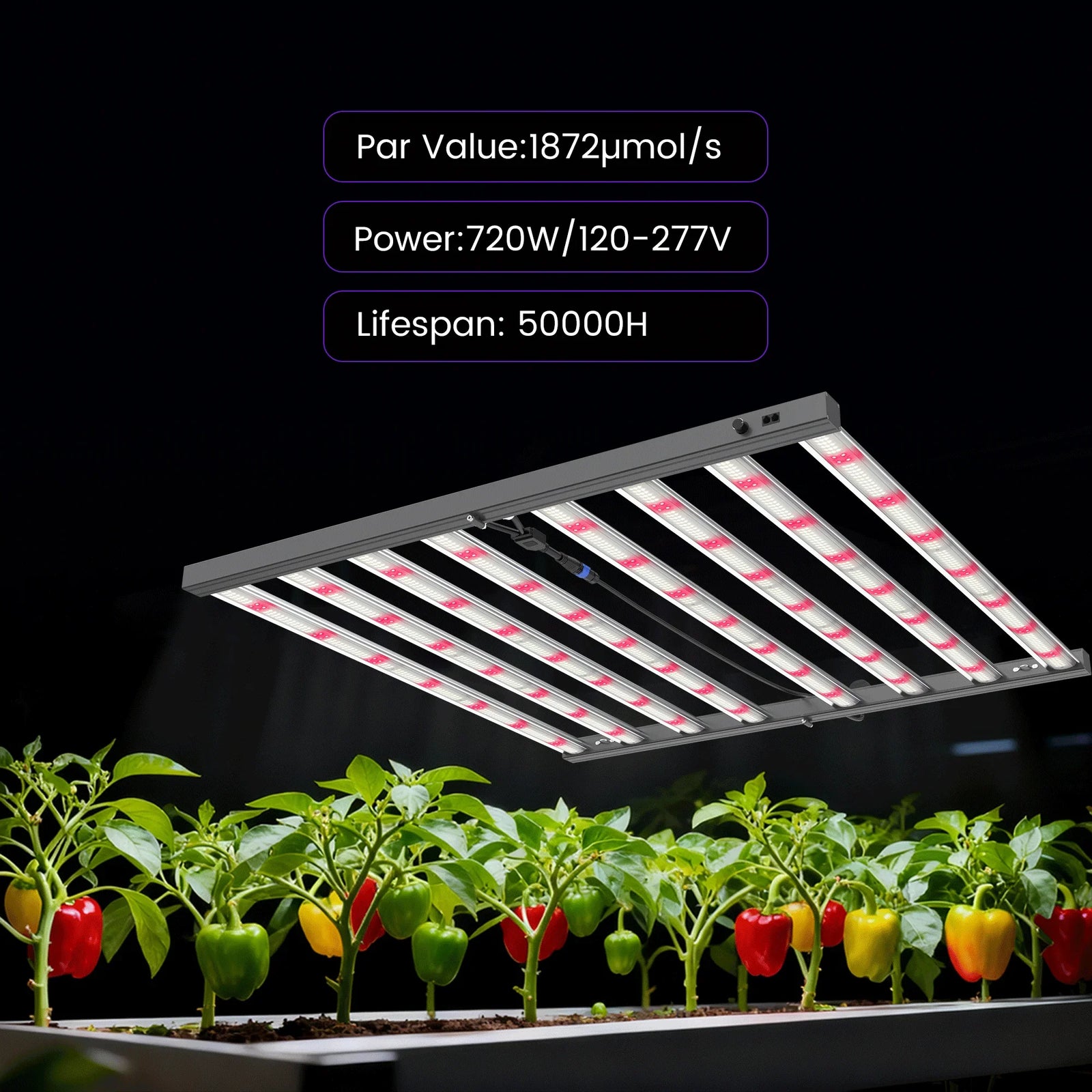 Medic Grow Flex-800/800 PRO Faltbares V1/U1-Full-Spektrum-LED-Grow Lampe für Zimmerpflanzen – 800-W-LED-Grow Lampe für 120 x 120 cm Grow Zelt