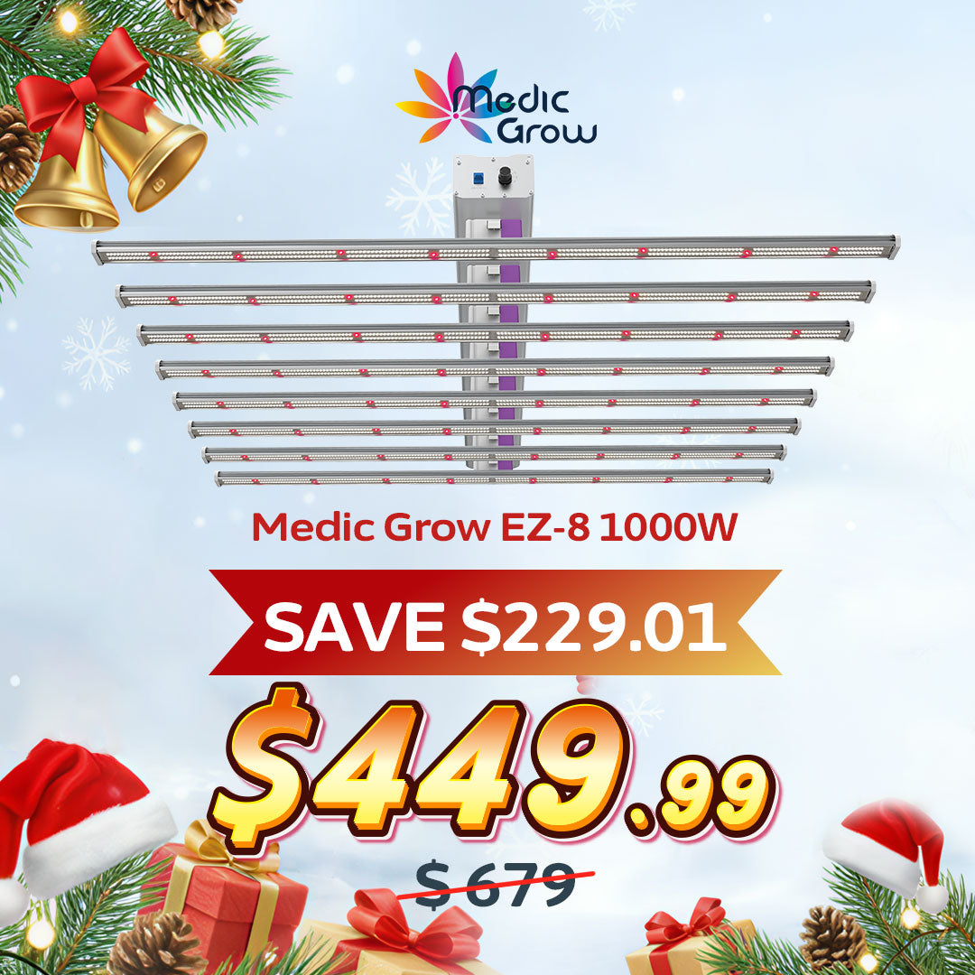 Medic Grow Ez-8 Smart Dimmable Full Spectrum 1000 Watt LED Grow Light for 5X5 Planting