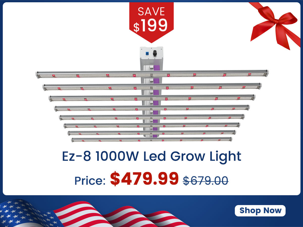 Medic Grow Ez-8 Smart Dimmable Full Spectrum 1000 Watt LED Grow Light for 5X5 Planting
