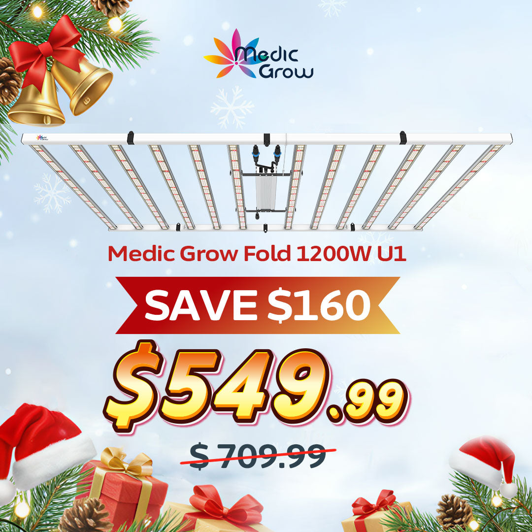 Medic Grow Fold 1200 Watt Commercial Red and Blue Full Spectrum LED Grow Light ETL & DLC Certified for 4X6 Planting