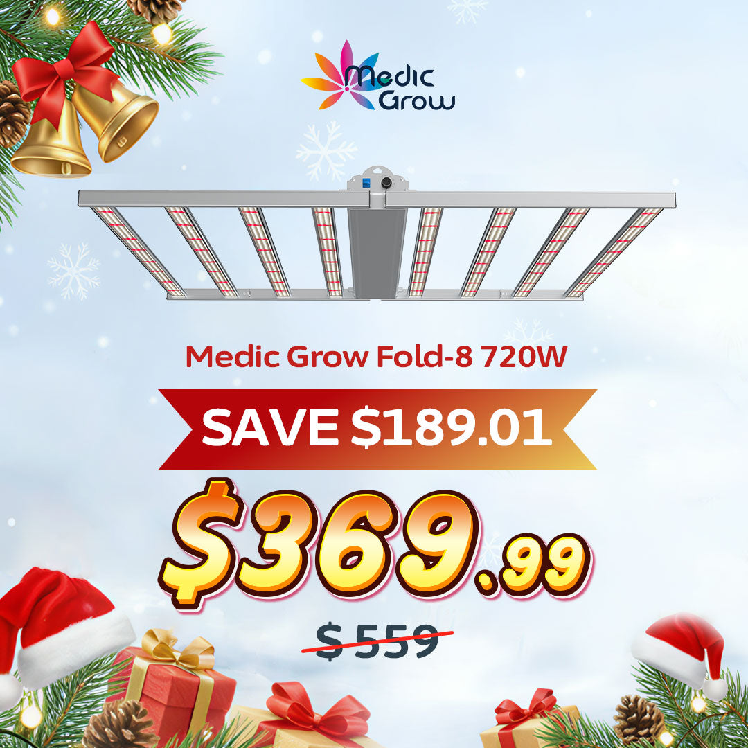 Medic Grow Fold-8 Full-Spectrum 760w Commercial LED Grow Lights ETL & DLC Certified for 4X4/5X5