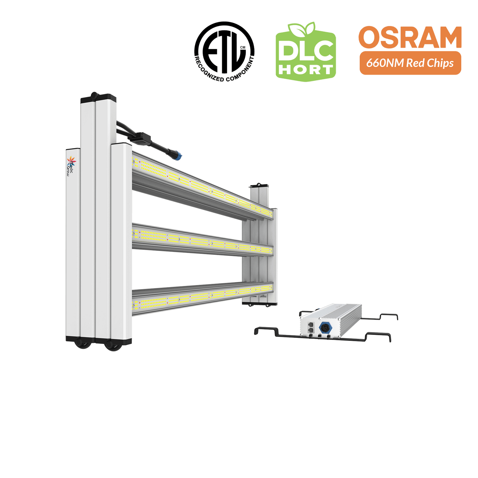 Medic Grow Fold 1200 Watt Commercial Red and Blue Full Spectrum LED Grow Light ETL & DLC Certified for 4X6 Planting