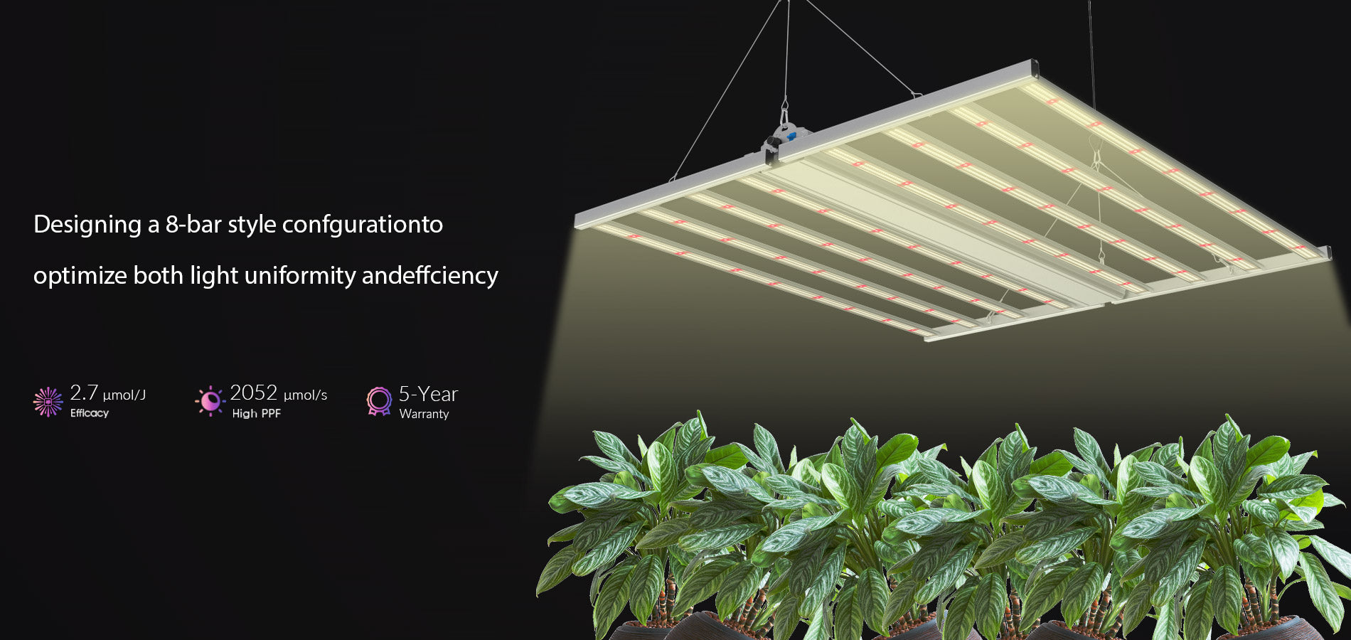 FOLD-8 FULL CYCLELED GROW LIGHTSFOR INDOOR PLANTS