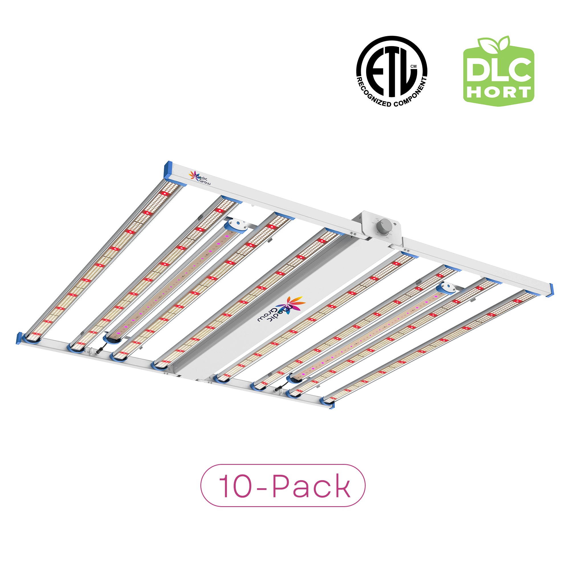 Medic Grow Spectrum Y LED Pflanzenlampe 880 W, integrierter Dimmer, Vollspektrum-UV+IR-Leiste – Hohe PPFD und kabellose Verbindung