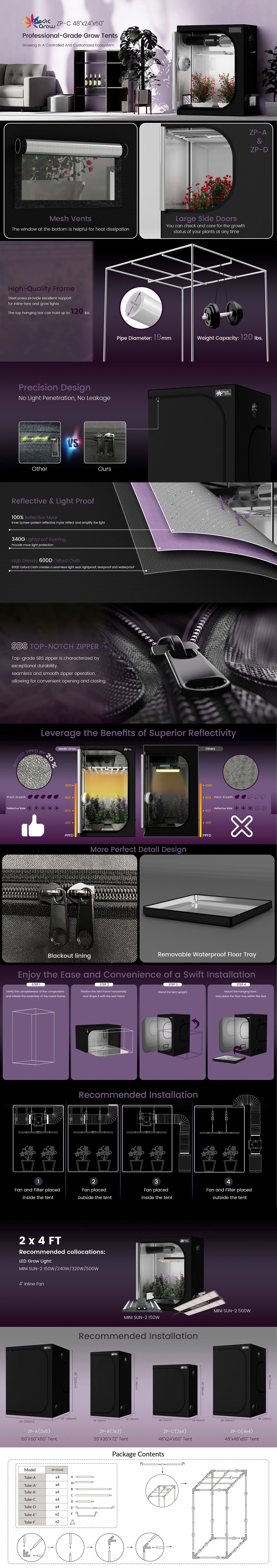 120x60x150cm grow tent