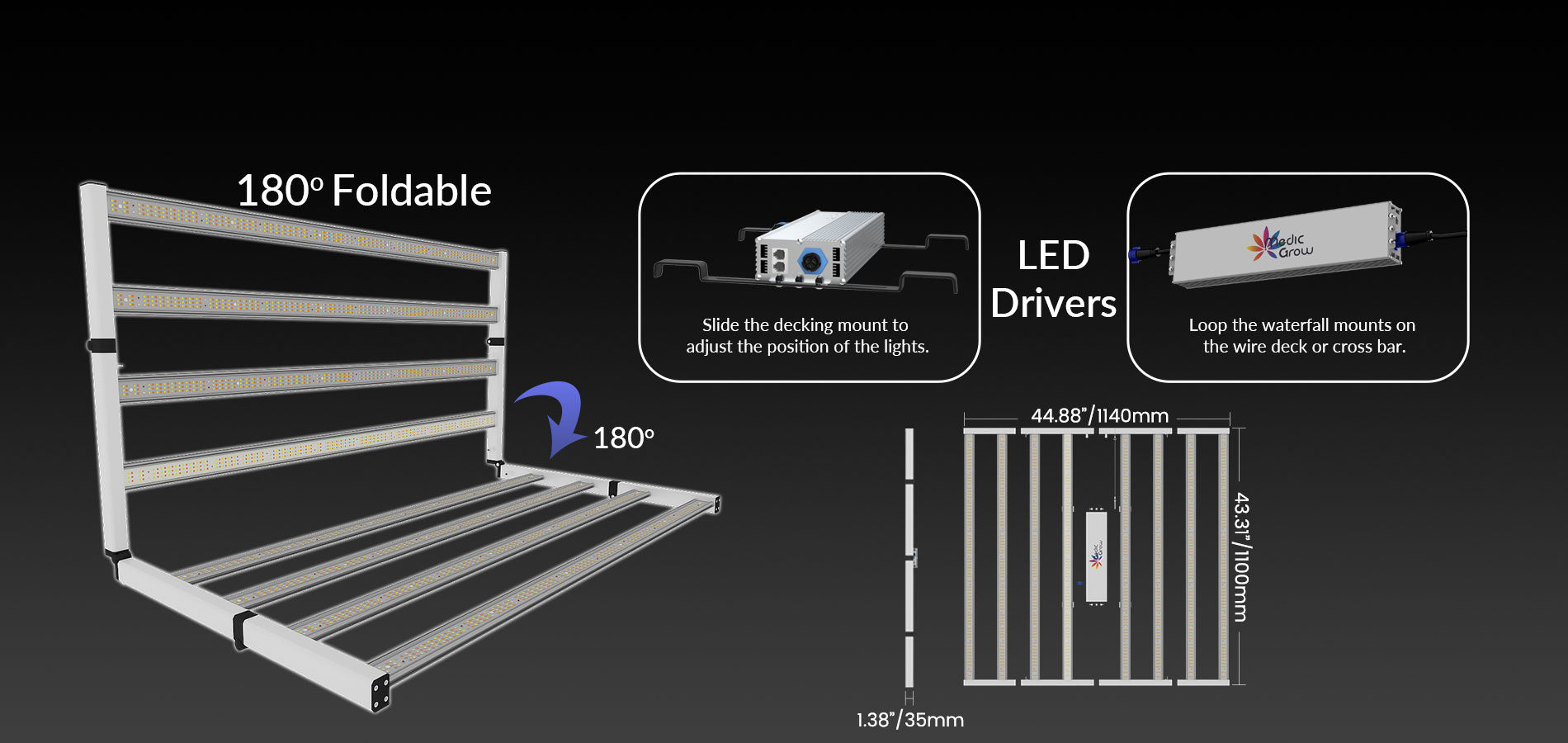 Medic Grow Fold-800 Full-Spectrum LED Grow Light