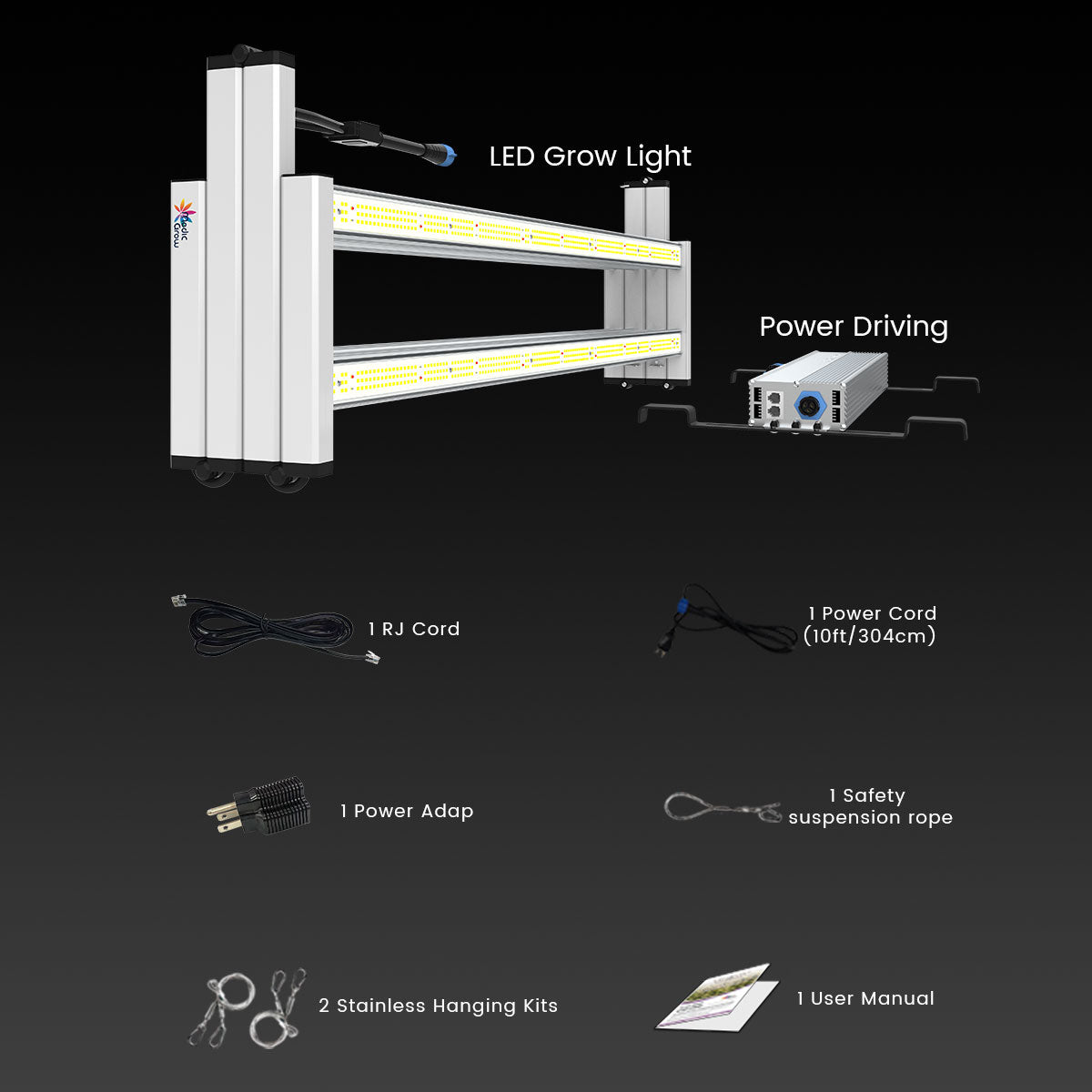 Medic Grow Fold-800 Full-Spectrum LED Grow Light 800w for 4x4 Planting ETL & DLC Certified