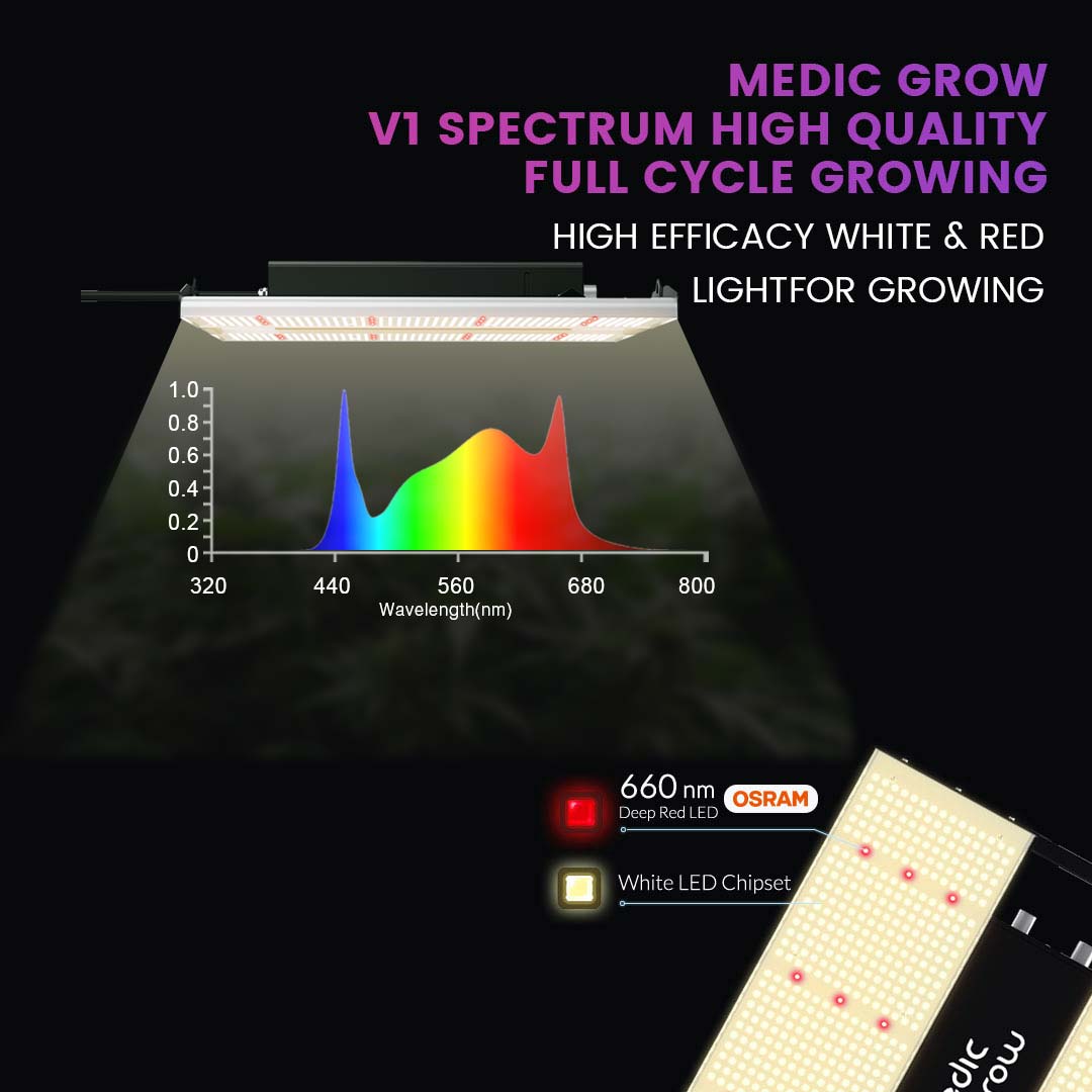 Medic Grow MINI SUN-2 Compact Full Cycle LED Grow Light for Rack 150W/240W/320W/320W PLUS/500W - Medic Grow US