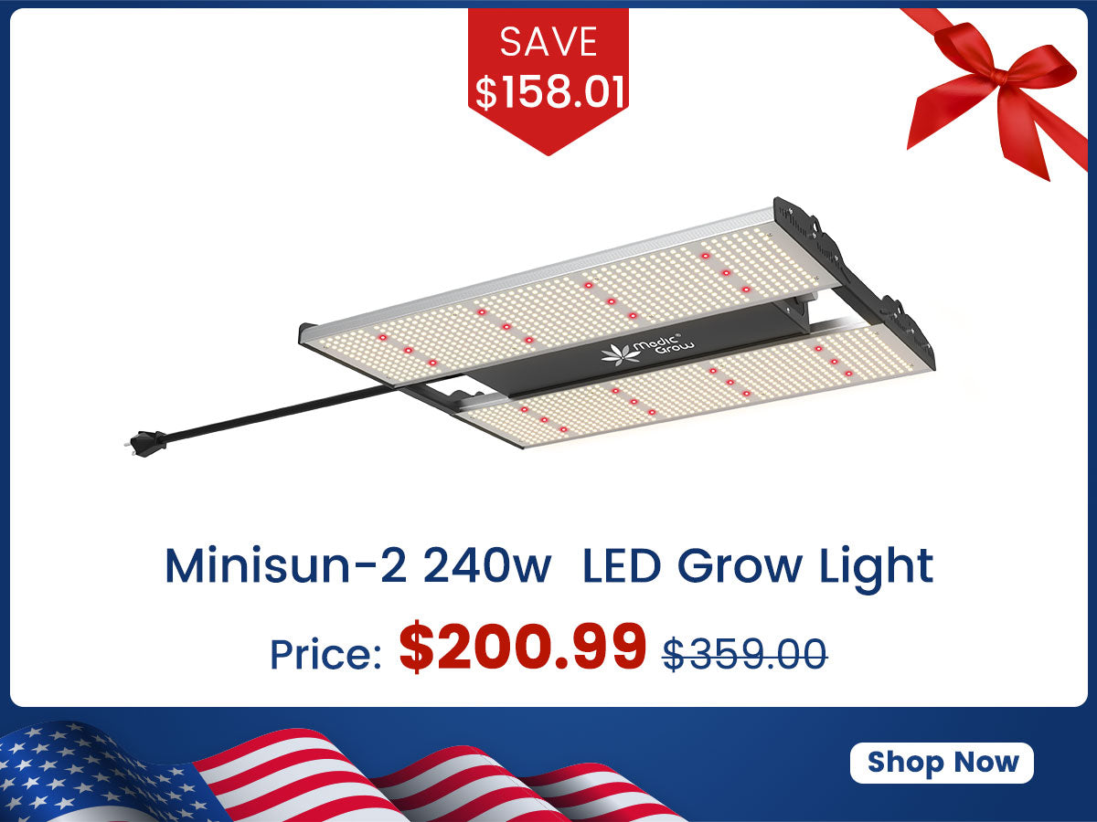 Medic Grow MINI SUN-2 Full Spectrum Dimmable 150W-500W LED Grow Light for 2X2/3X3