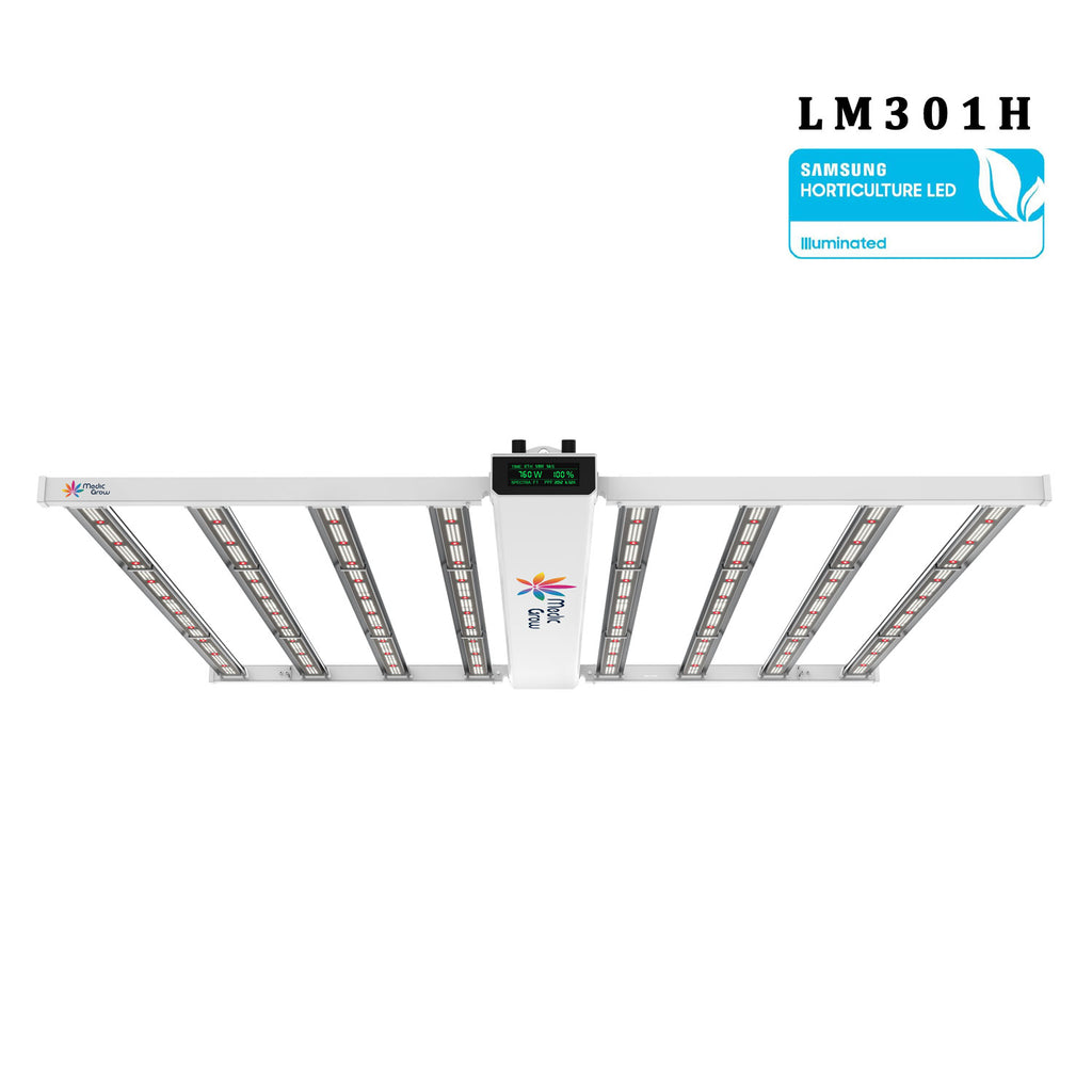 Medic Grow Smart-8 Plus Samsung LM301H LED Grow Light - 760W, High PPFD, Tunable Spectrum, Built-in Timer, Sunrise / Sunset, Onboard Dimming, AC 110-277V